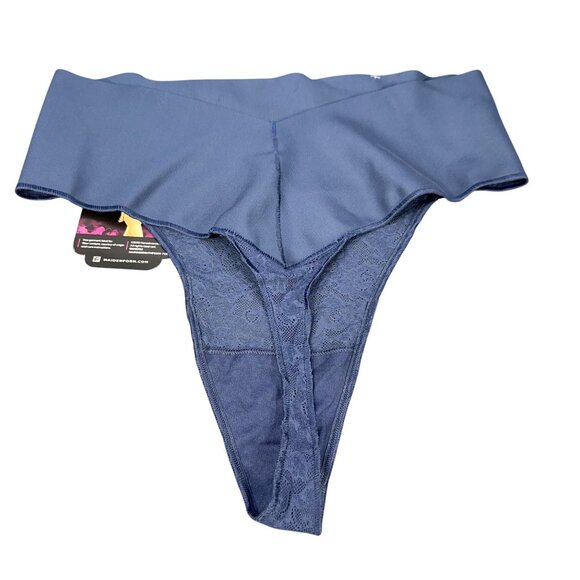 Maidenform Womens Size 2XL Shaper Thong Firm Control Lace Navy Blue New - Picture 2 of 10